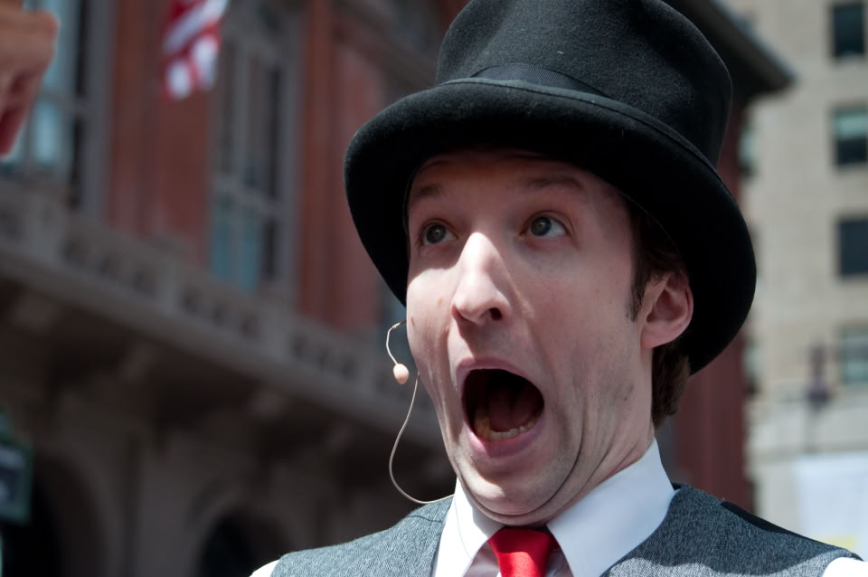 silly face with mouth open wide