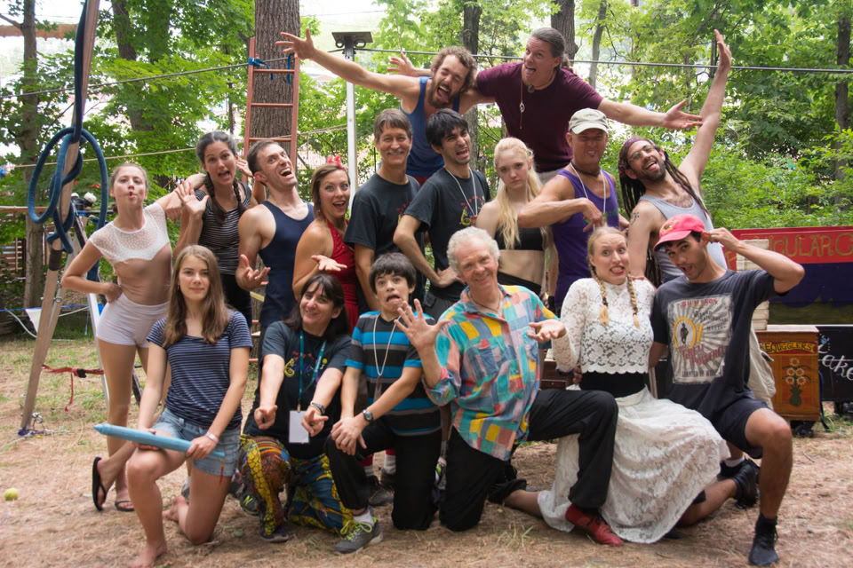 silly faces by a group of performers